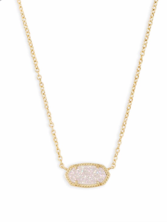 Kendra Scott Jewelry - Kendra Scott Gold Chain Necklace with Pink Druzy Oval Pendant